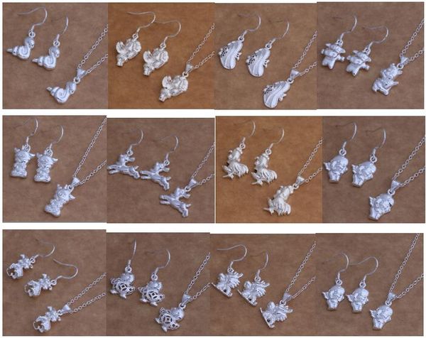 

with tracking number new fashion women's charming jewelry 925 silver 12 mix jewelry set 1450, Black