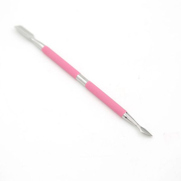 

nail tools cuticle pusher professional senior spoon pink painting 10 pcs/lot nail cleaner manicure pedicare stainless steel 9005a