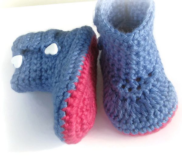 pink and blue booties
