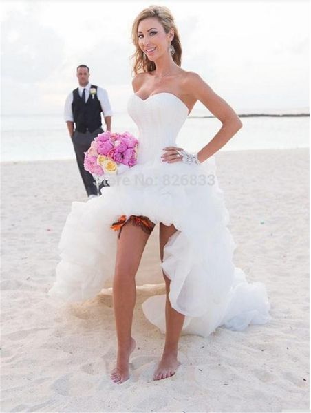 

design a line wedding dresses high back low front organza princess bridal gown w1498 beach us2 4 6 8 10 12 14 16++ fashion summer, White
