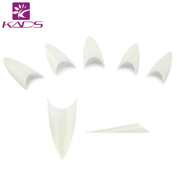 

wholesale- kads 500pcs/bag clear/ natural / white sharp ending stiletto acrylic false nail art tips salon for false nails tip, Red;gold