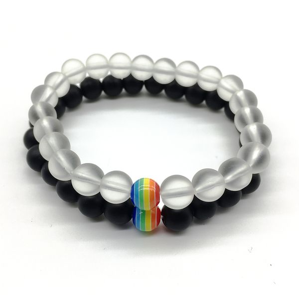 SN1209 Moda 2018 Rainbow Chakra Frisado Pulseira Energia Cristal Fosco Cura Yoga Pulseira Frete Grátis