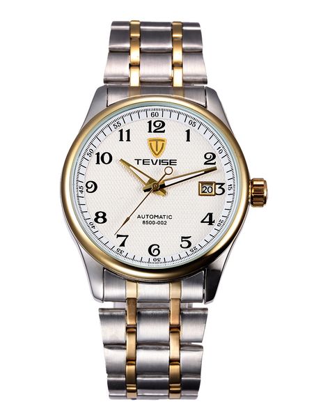 

tevise new fashion date mens automatic watch tv68, Slivery;brown