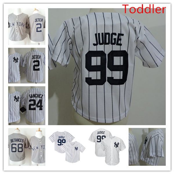 

Toddler #99 Aaron Judge NY Jersey WHITE navy Stitched Baby #2 Derek Jeter #24 Gary Sanchez #68 Dellin Betances Jersey 2T-4T