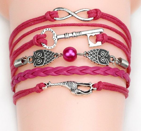 

54 fashion styles cross infinity vintage charm bracelets anchor handmade braided leather bracelets multy styles