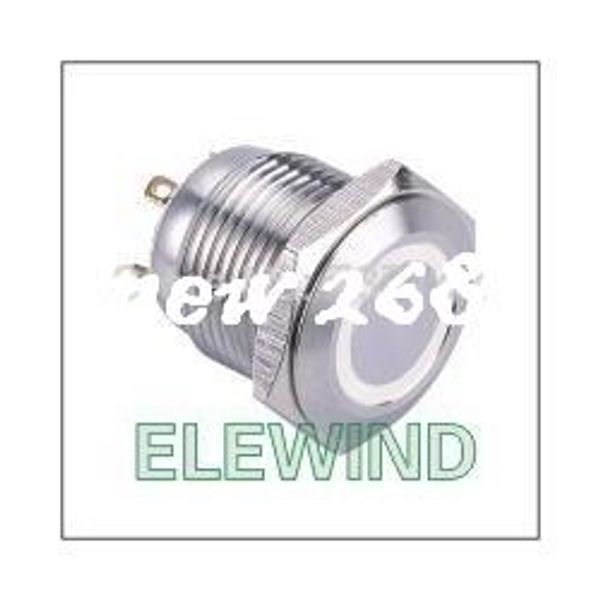 ELEWIND 16 mm ringbeleuchteter weißer Drucktastenschalter (PM161F-10E/J/W/2,8 V/S)