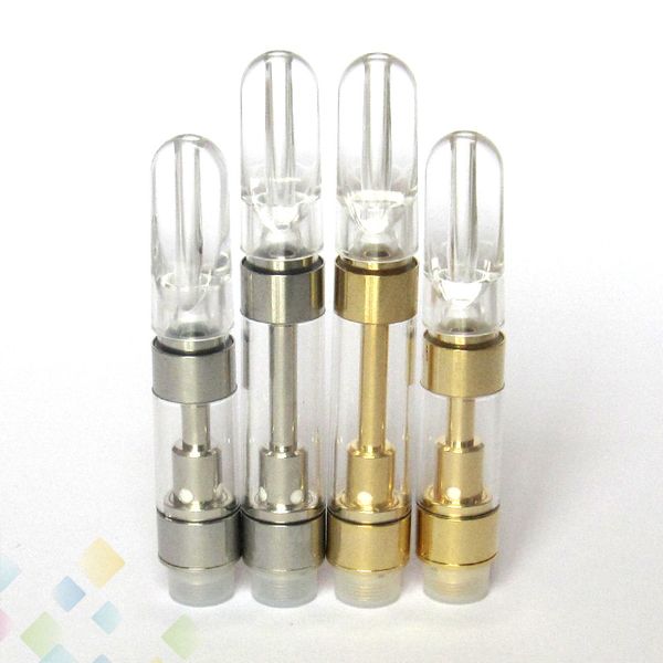 

0.5ml 1ml M6T05 M6T10 E Cig Acrylic Mouthpiece Atomizer ceramic core Cartridge vapor Tank Silver Gold Thick vape DHL Free