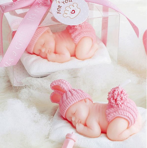 10 Stück rosa süße Baby-Kerzen für Hochzeit, Party, Geburtstag, Babyparty, Souvenirs, Geschenke, Gastgeschenke, Neuankömmling