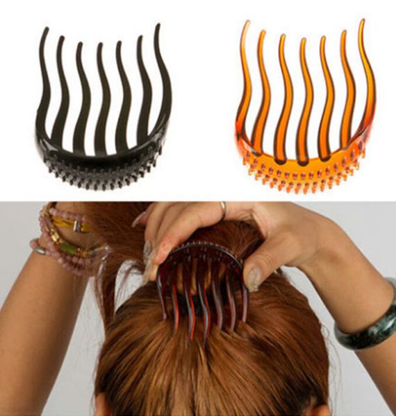 

min.order bump it up volume inserts hair clip for ponytail bouffant styles hair comb, Golden;silver