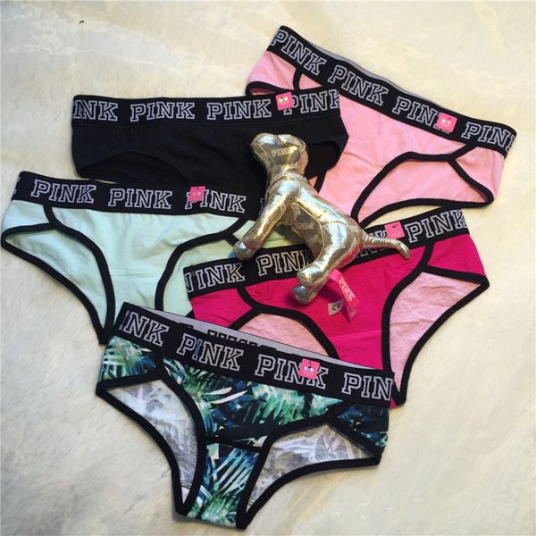 

women ladies pink letter panties cotton high elastic wide waist belt sport shorts female girls beach movement fashion briefs, Black;pink