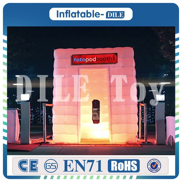 

2.4*2.4*2.4m fashionable sector inflatable p booth with 12 colors changing led lights for wedding
