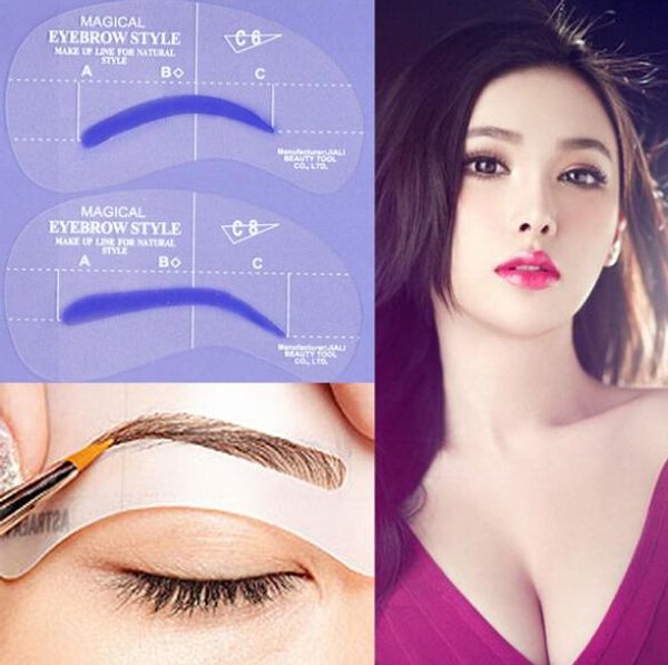 

24 styles grooming brow painted model stencil kit shaping diy beauty eyebrow template stencil make up eyebrow styling tool thrush tools