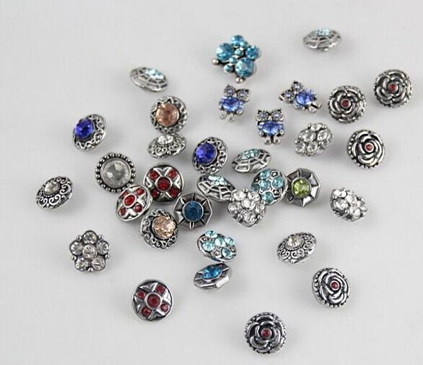 

50 шт. лот последний дизайн смешивания стилей цвета кнопка горный хрусталь 12 мм оснастки кнопка с металлическими кнопками подвески