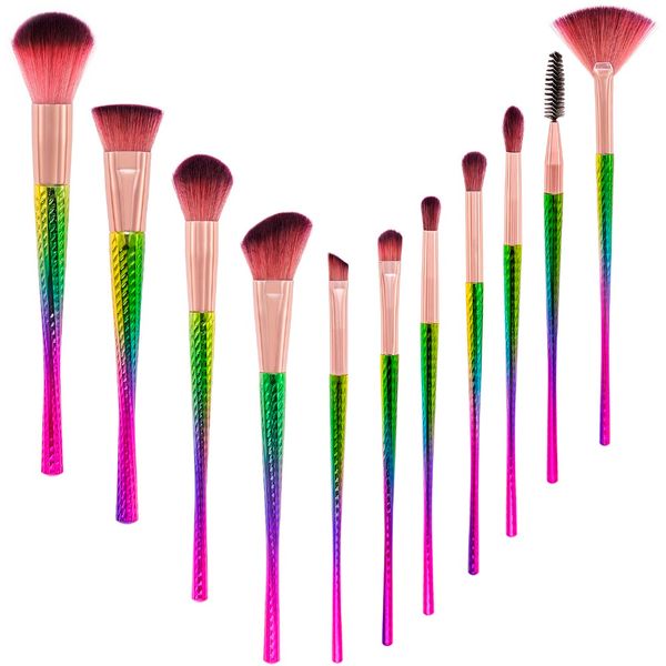 

2017 11pcs professional makeup brushes foundation powder blush eyeshadow kits gradient color make up brush sets