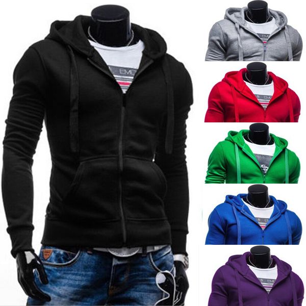 

Fall-High quality New Fashion 6 Colors Men Jacket Coat Casual style Solid hooded coat Jacket Freshiping Size M-XXL PW66
