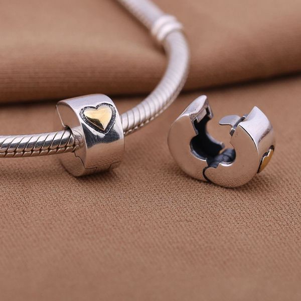 

fits authentic pandora charms bracelet heart 100% 925 sterling silver clip beads with color cubic zirconia diy fashion women jewelry 1pc/lot, Black