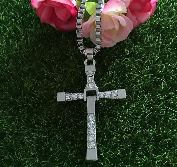 

the fast and the furious necklace toledo crystal christian cross pendant necklaces jesus charm movie jewelry for christmas gift 17112904, Silver