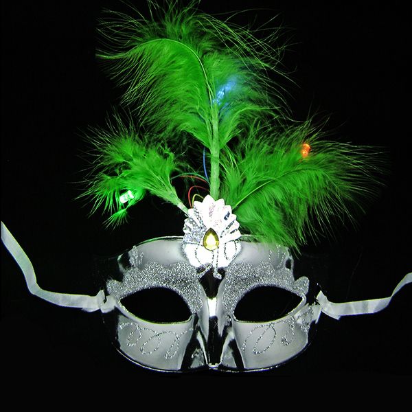 

Multi Color Beaming Princess Mask Peacock Feather Half Face PVC Mask Halloween Party Dancing Bauta Mask Cosplay Children Costume Decoration