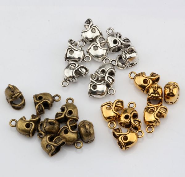 

150pcs antique silver / antique bronze / antique gold 3d small football helmet charms pendants diy jewelry 13 x11mm, Bronze;silver