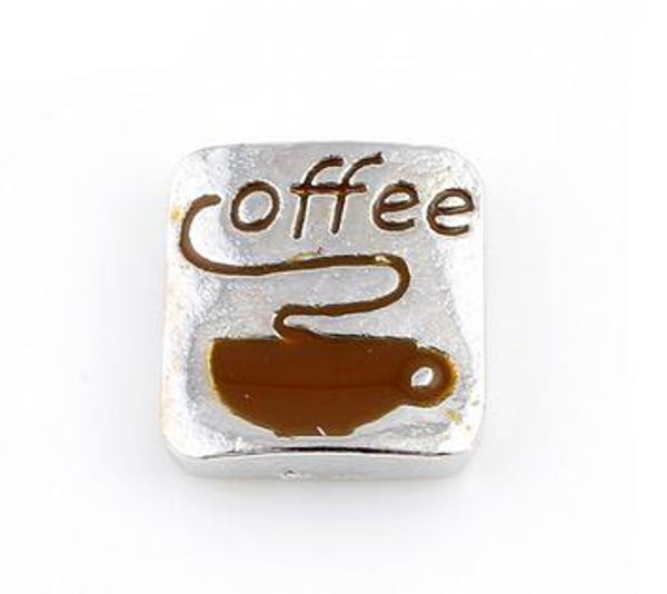 

20pcs/lot coffee alloy floating locket charms fit for diy magnetic glass living memory locket gift, Bronze;silver