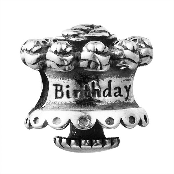 Torta di compleanno 100% 925 Sterling Silver Beads Fit Pandora Charms Bracciale Autentici gioielli di moda fai da te