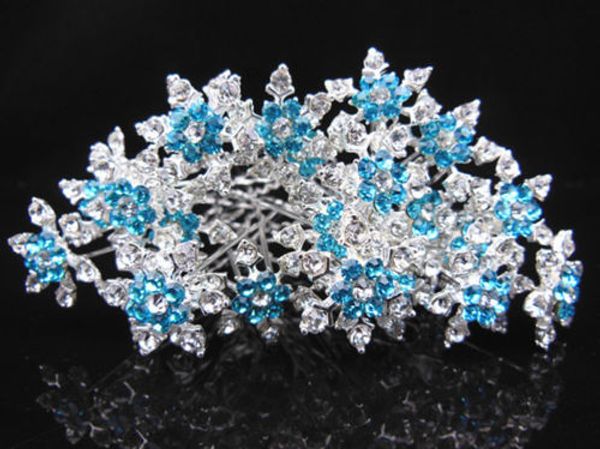 2020 Gorgeous Snowflake Hair Jewelry Girl Bridal Wedding Prom Blue
