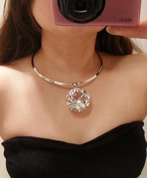 

wholesale-new 2015 sby0387 fashion collars chains short big stone necklaces chokers for women collars jewelry, Golden;silver