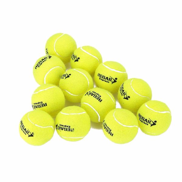 

wholesale- leijiaer high elasticity 12pcs tennis training ball natural rubber tennis ball rubber woolen durable wear resistant