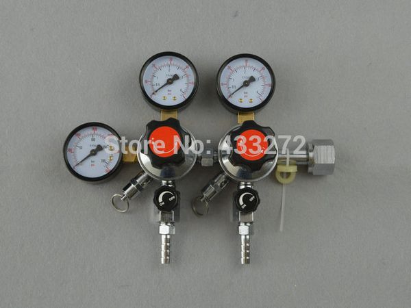 

wholesale-economical dual co2 gauge regulator homebrew co2 regulator, 0~3000psi, 0~60psi, cga320r with 3/8" barbed shuttoff valve
