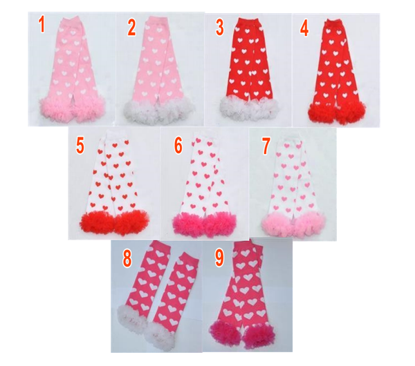 

Whole ale baby valentine 039 day chiffon ruffle leg warmer infant girl boy kid leg warmer love heart legging 20 pair lot can mix colo