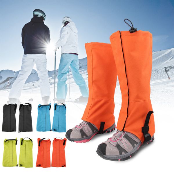 

wholesale- nylon 600d oxford fabric waterproof hiking mountain trekking snow ski legging gaiters leg cover metal hook bottom anti tear tool, Black