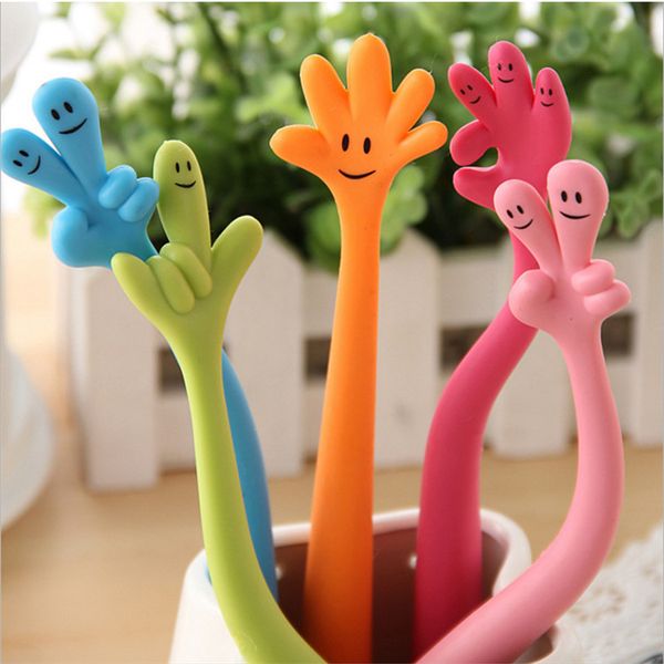 

cute tide creative novelty ballpoint pen stationery finger pen ballpoint pens korean stationery school supplies creative gift ib597, Blue;orange