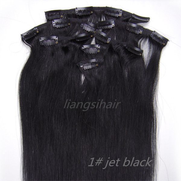 

Clip in remy human hair exten ion 15 quot 26 quot 7pc 1 jet black brazilian malay ian peruvian indian virgin remy human hair bundle