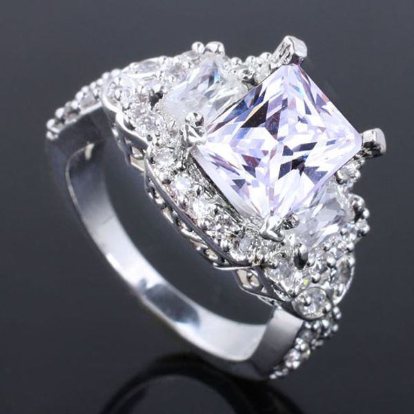 

assorted order 5 pieces / lot new 2013 ladies authentic sterling 925 silver ring blue sapphire mix colors & sizes r057