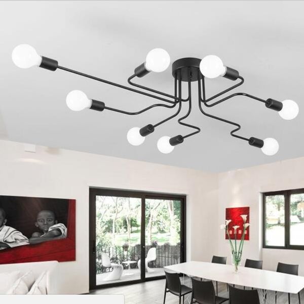 

Vintage Ceiling Light Iron Multiple Rod Creative Retro Personality Luminaria Industrial Led Pendant Lamps Home Lighting Fixture Ceiling Lamp