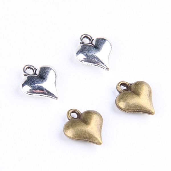 100 Pcs Silver Hollow Heart Metal Charms Pendant DIY for Jewelry Making Necklace