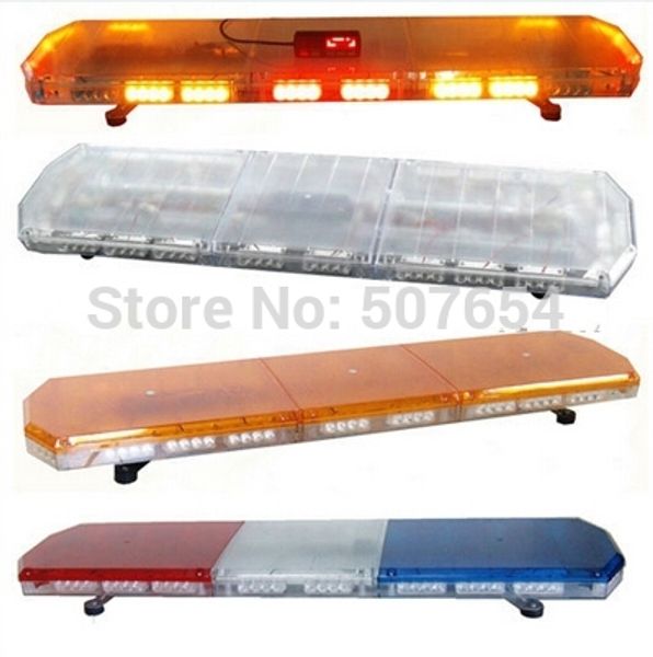 Barra luminosa di avvertimento per auto a LED da 120 cm 88 W ad alta luminosità, barra luminosa di emergenza con controller per camion dei pompieri dell'ambulanza della polizia, 11 flash, impermeabile IP67