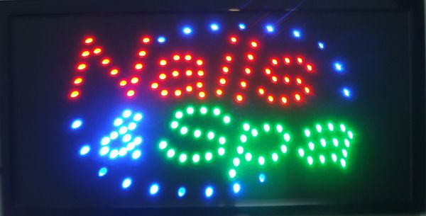 Nuovo segno della luce al neon del salone di bellezza di pedicure della stazione termale delle unghie 48cm * 25cm di trasporto libero del LED