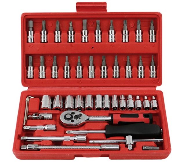 

worth to buy spanner socket set car repair tool ratchet wrench set hand tools combination household tool kit 240*125*43mm t010