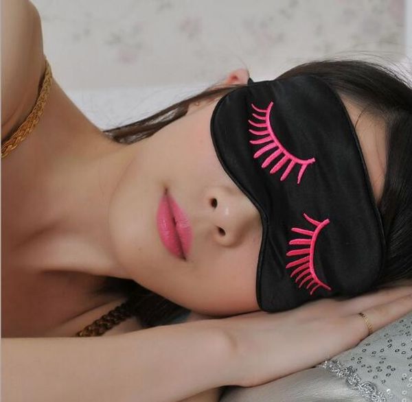 

silk sleep mask with eyelashes patterns,sleeping eye cover for travel blindfold with adjustable strap eyes mask
