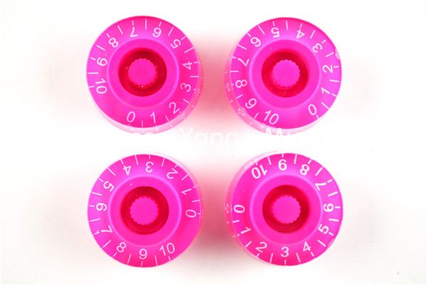 

1 set of 4pcs clear transparent pink electric guitar knobs for gibson lp style electric guitar wholesales