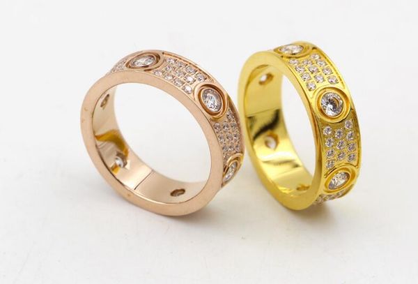

Мода пара Gypsophila с бриллиантовое кольцо Кольцо титана стали розовое золото высоко
