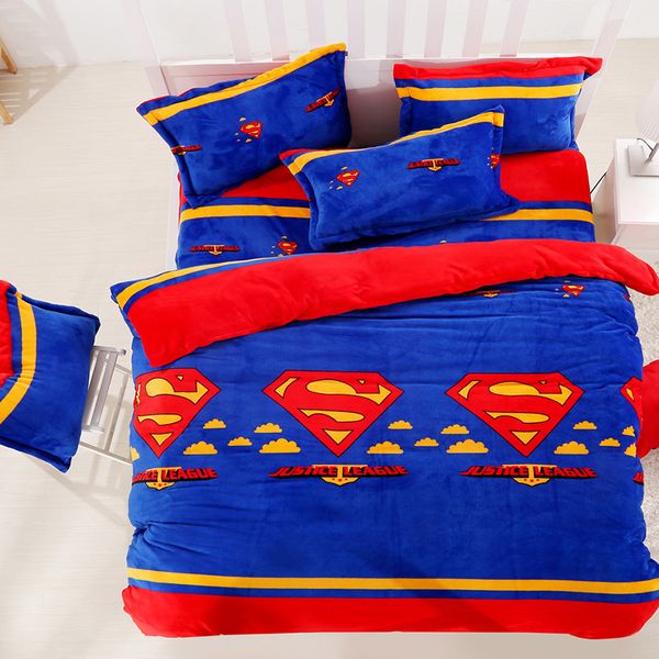 Justice League Flannel Bedding Sets Kids Adults Duvet Cover Set
