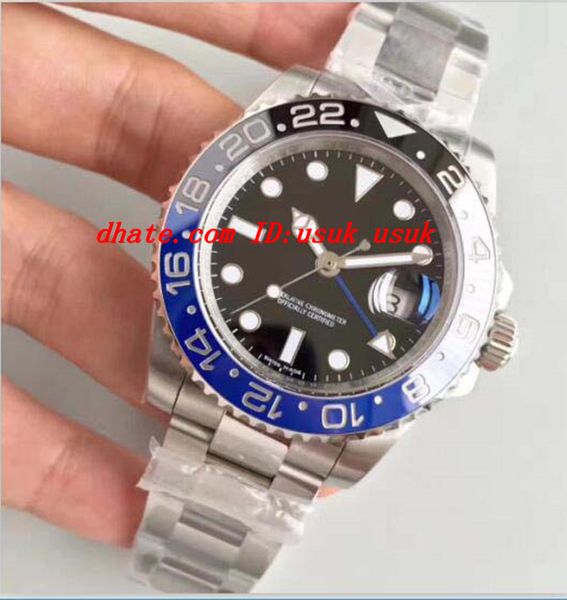 

luxury watch mens automatic watch black/blue ceramic bezel 2836 or 3186 movement date men 116710 dive water resistant, Slivery;brown