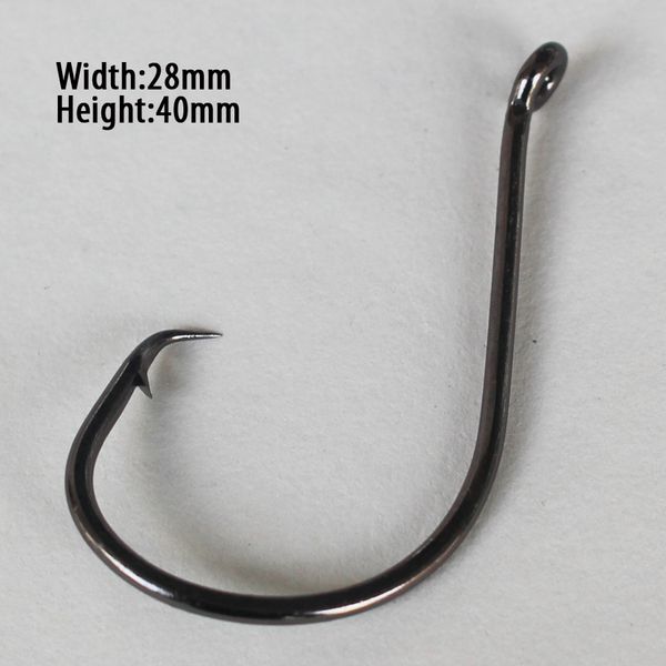 

100 X 6/0 High Carbon Steel Stainless Chemically Sharpened Octopus Circle Hook, Black Wide Gap Offset sports Fishing Hooks