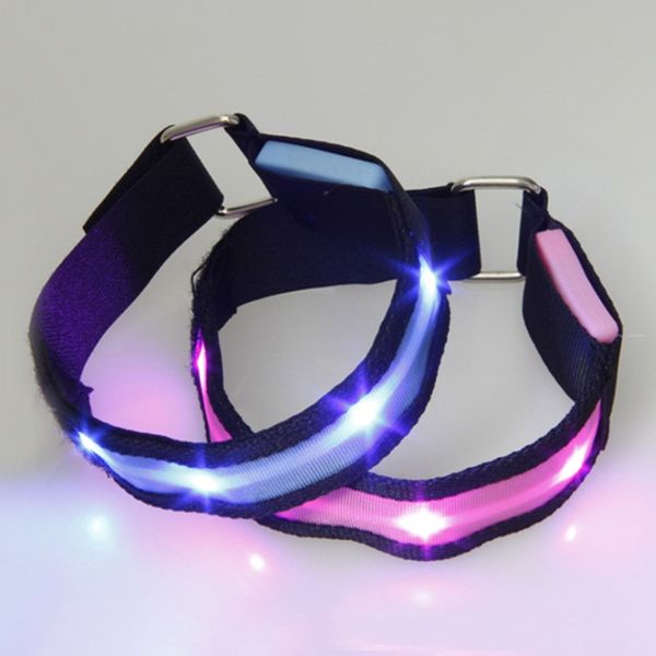 Großhandels-Außenbeleuchtung LED-Sicherheitsarmbandgürtel Radfahren Joggen Gehen Reflektierendes 6-Farben-Glühlicht blinkendes LED-Armband