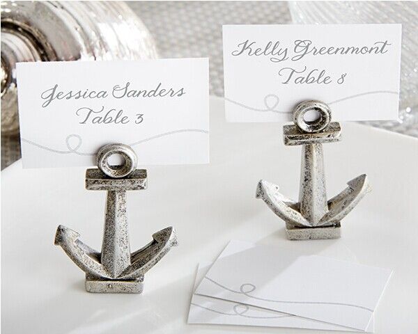 

wholesale- 100 pcs/lot antique silver "nautical" anchor place card holders table decor for wedding party bridal shower favor ing