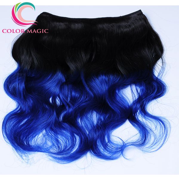 Blue Hair Bundles Weave Malaysian Body Wave Virgin Hair Ombre