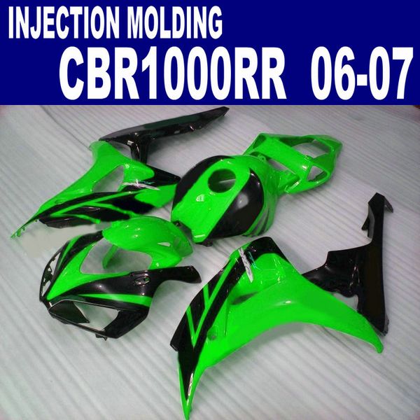 

injection molding plastic fairing kit for honda fairings cbr1000rr 2006 2007 black green aftermarket set cbr 1000 rr 06 07 aq75