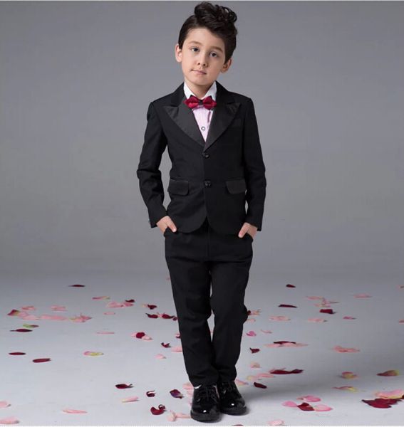 

boy suit children gown suit jacket of england take springsummer flower boys suits show costumes (jacket+pants) custom made, Black